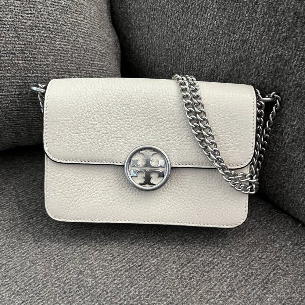 NWT Tory Burch 141659 Olivia Pebbled Leather Bag New Ivory